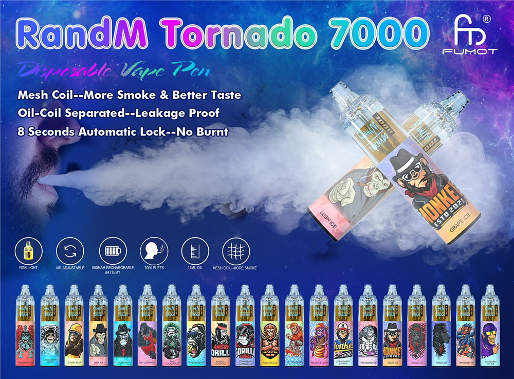 All Flavors of Fumot RandM Tornado 7000 Puffs Vape – Wholesale Prices