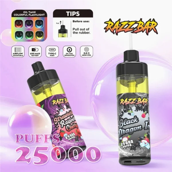 RAZZ BAR 25000 Puffs Black Dragon ice GEEK BAR